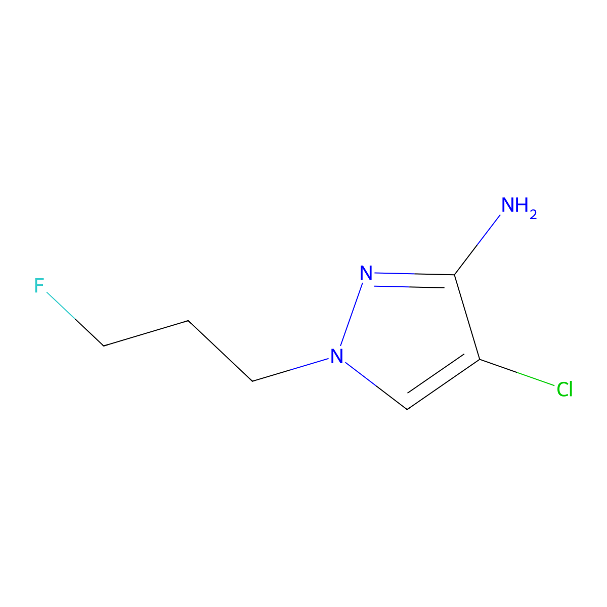 4-chloro-1-(3-fluoropropyl)-1H-pyrazol-3-amine molecular structure, CAS 1516221-79-6