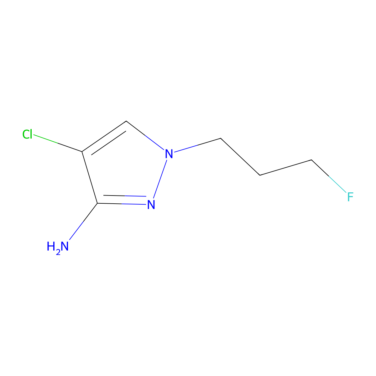 4-chloro-1-(3-fluoropropyl)-1H-pyrazol-3-amine molecular structure, CAS 1516221-79-6