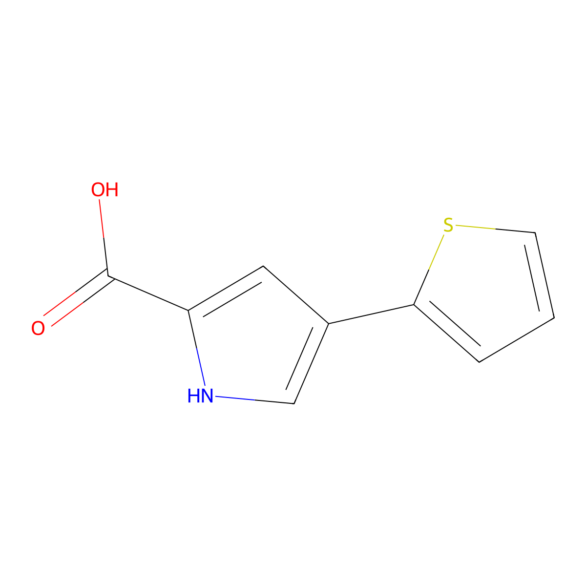 4-(Thiophen-2-YL)-1H-pyrrole-2-carboxylic acid molecular structure, CAS 1516233-52-5