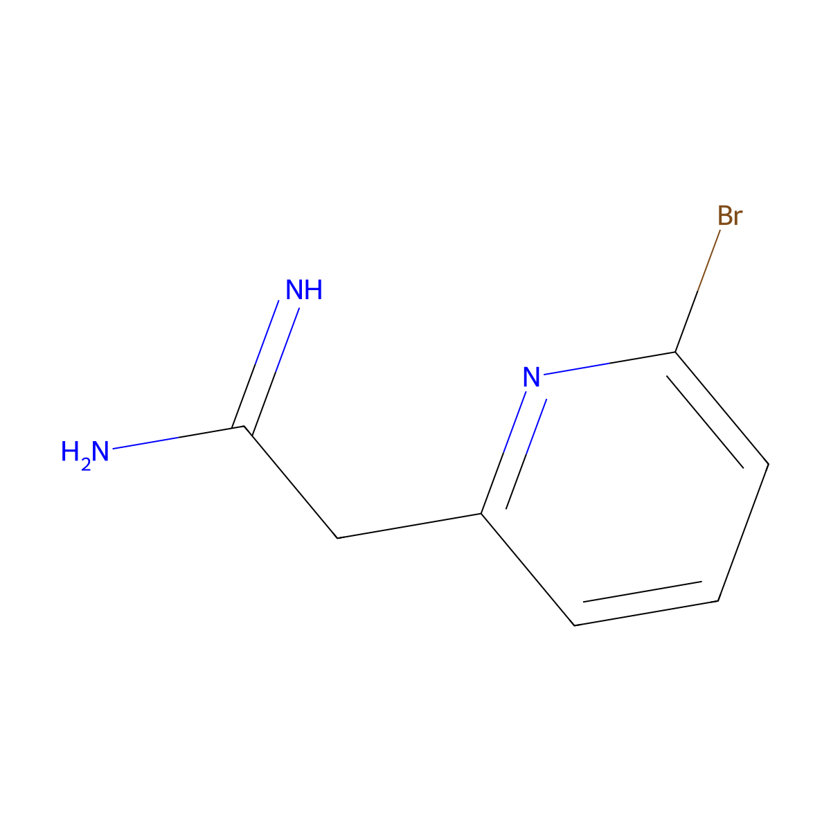2-(6-Bromopyridin-2-yl)ethanimidamide molecular structure, CAS 1516234-02-8
