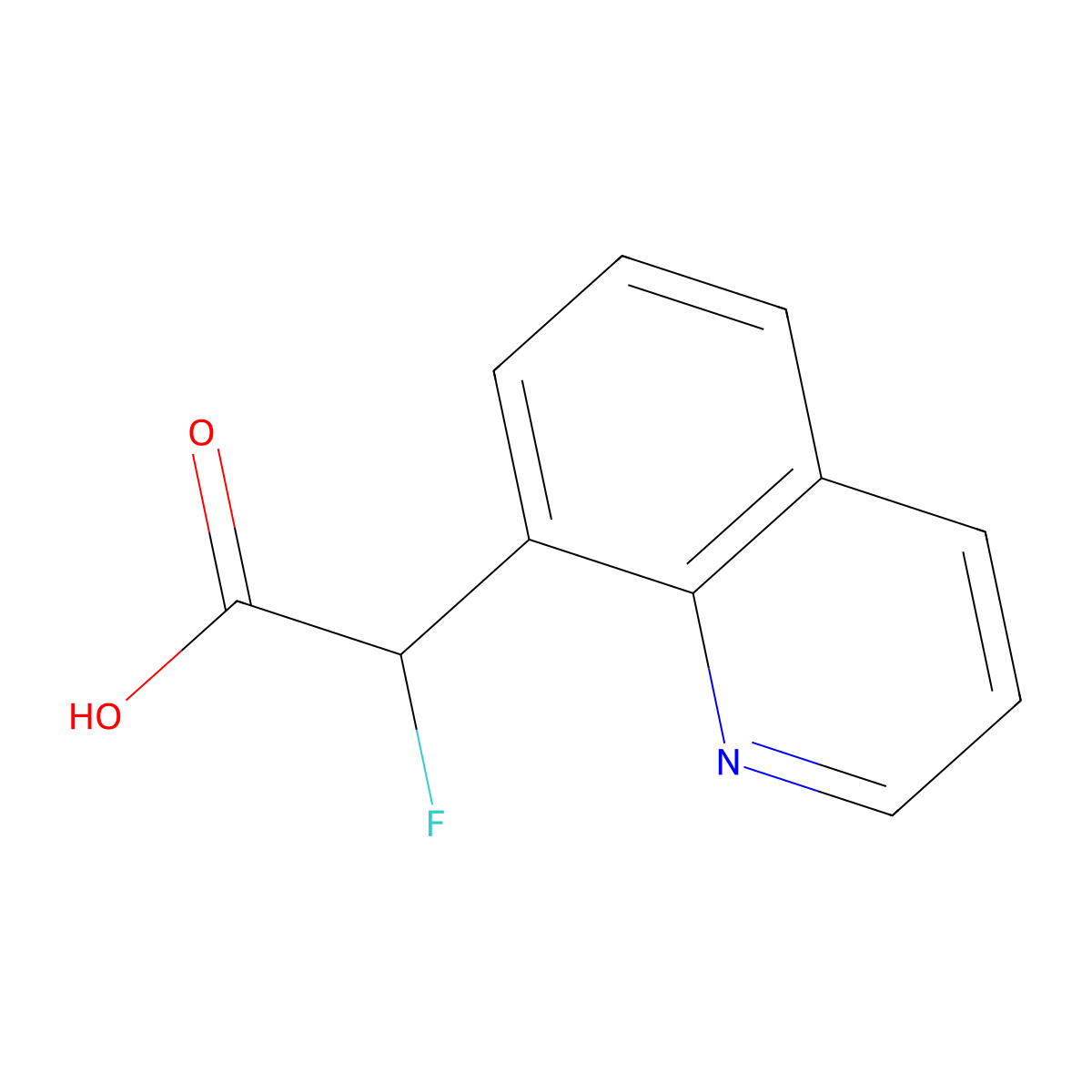 2-Fluoro-2-(quinolin-8-yl)acetic acid molecular structure, CAS 1516252-05-3