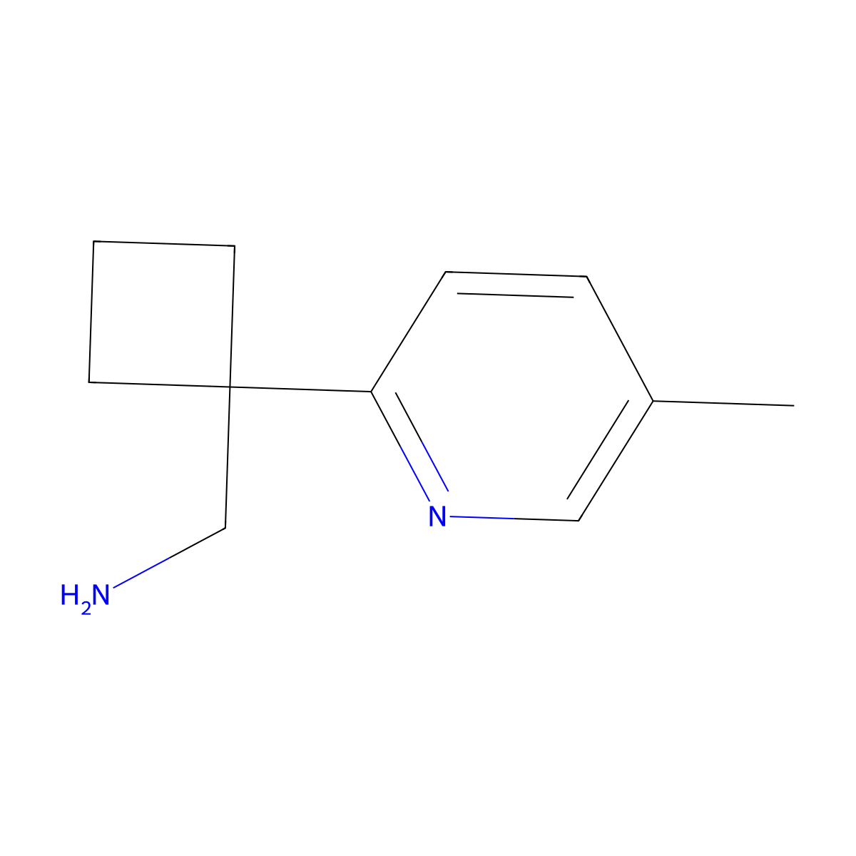 1-[1-(5-Methylpyridin-2-yl)cyclobutyl]methanamine molecular structure, CAS 1516275-23-2