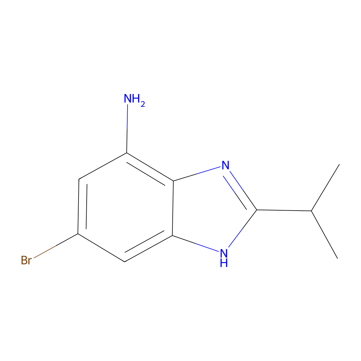 5-bromo-2-(propan-2-yl)-1H-1,3-benzodiazol-7-amine molecular structure, CAS 1516281-72-3