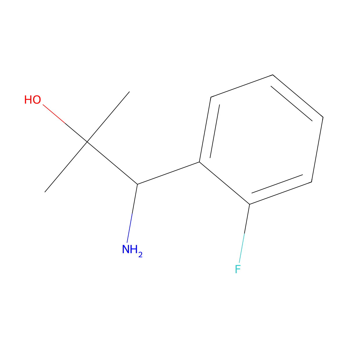 1-Amino-1-(2-fluorophenyl)-2-methylpropan-2-OL molecular structure, CAS 1516283-36-5
