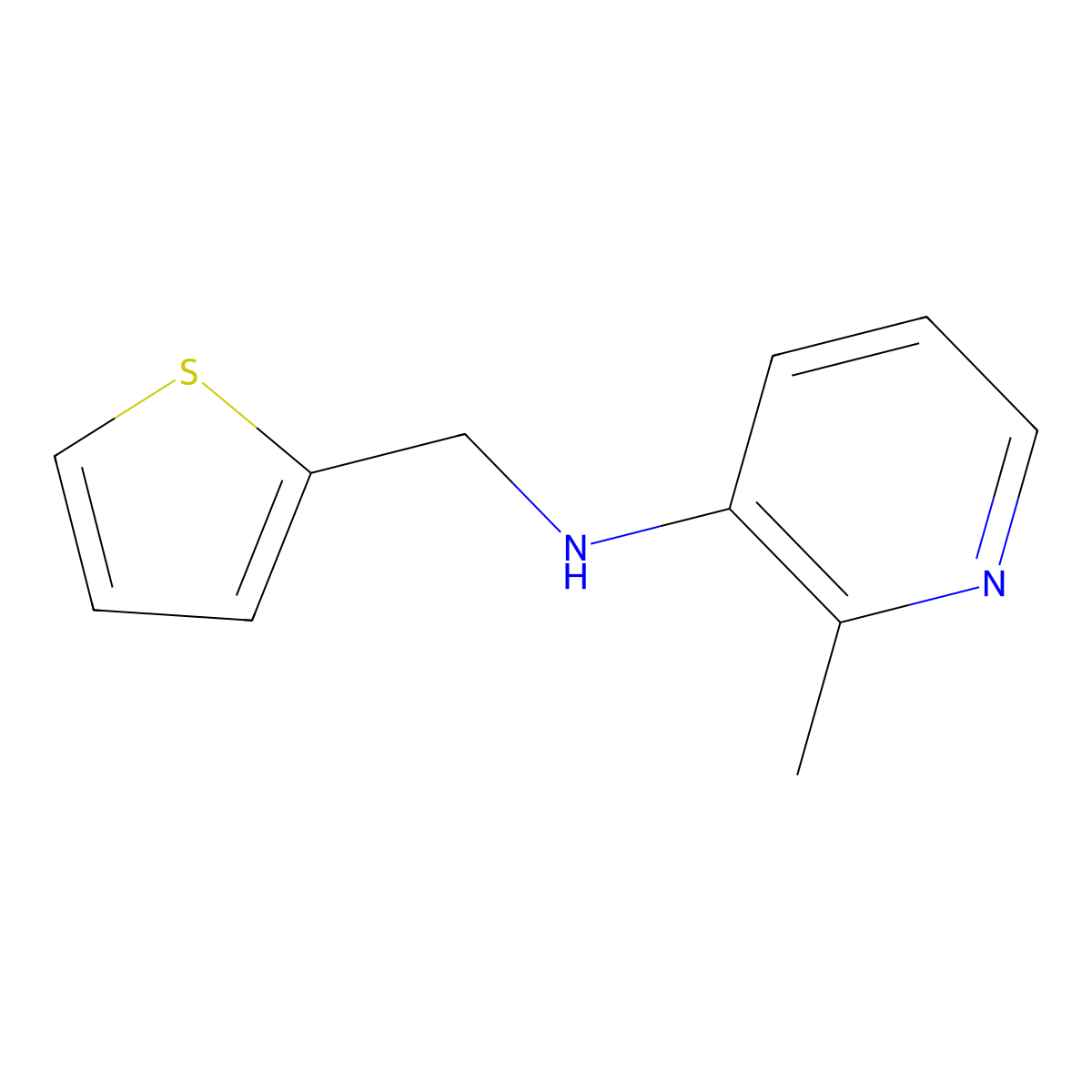 2-methyl-N-(thiophen-2-ylmethyl)pyridin-3-amine molecular structure, CAS 1516286-07-9