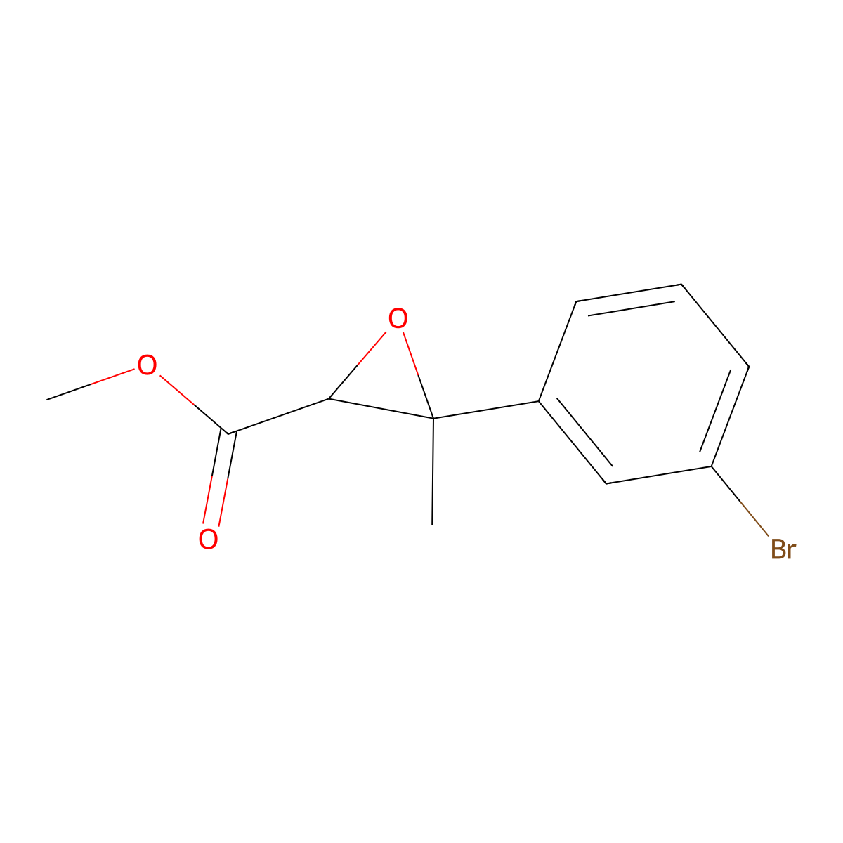 Methyl 3-(3-bromophenyl)-3-methyloxirane-2-carboxylate molecular structure, CAS 1516293-04-1