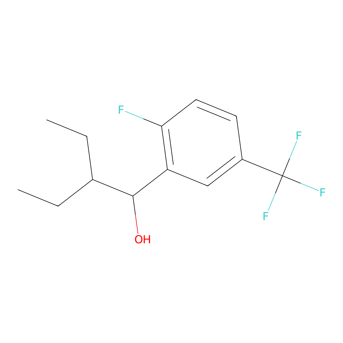 alpha-(1-Ethylpropyl)-2-fluoro-5-(trifluoromethyl)benZenemethanol molecular structure, CAS 1516293-88-1