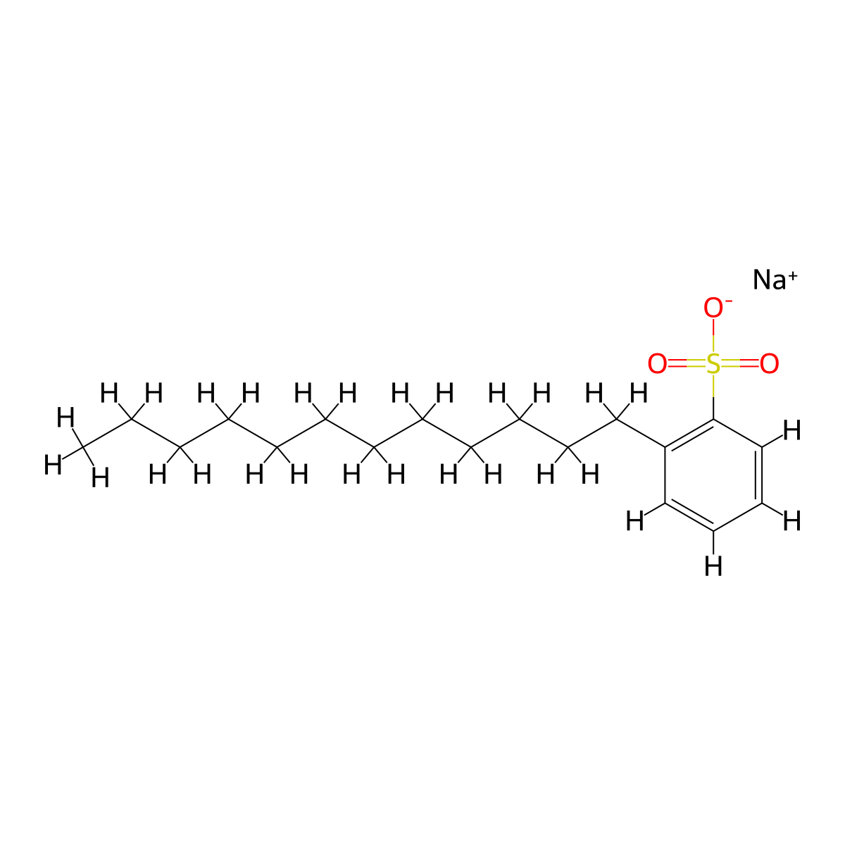 Sodium Dodecylbenzenesulfonate molecular structure, CAS 15163-46-9