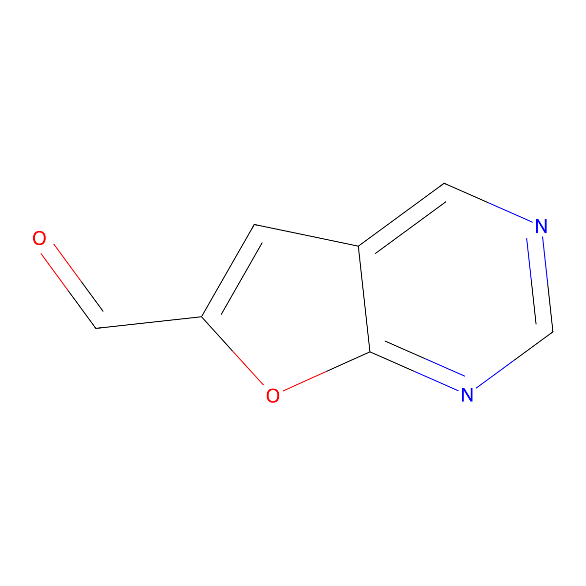 Furo[2,3-d]pyrimidine-6-carbaldehyde molecular structure, CAS 1516301-02-2