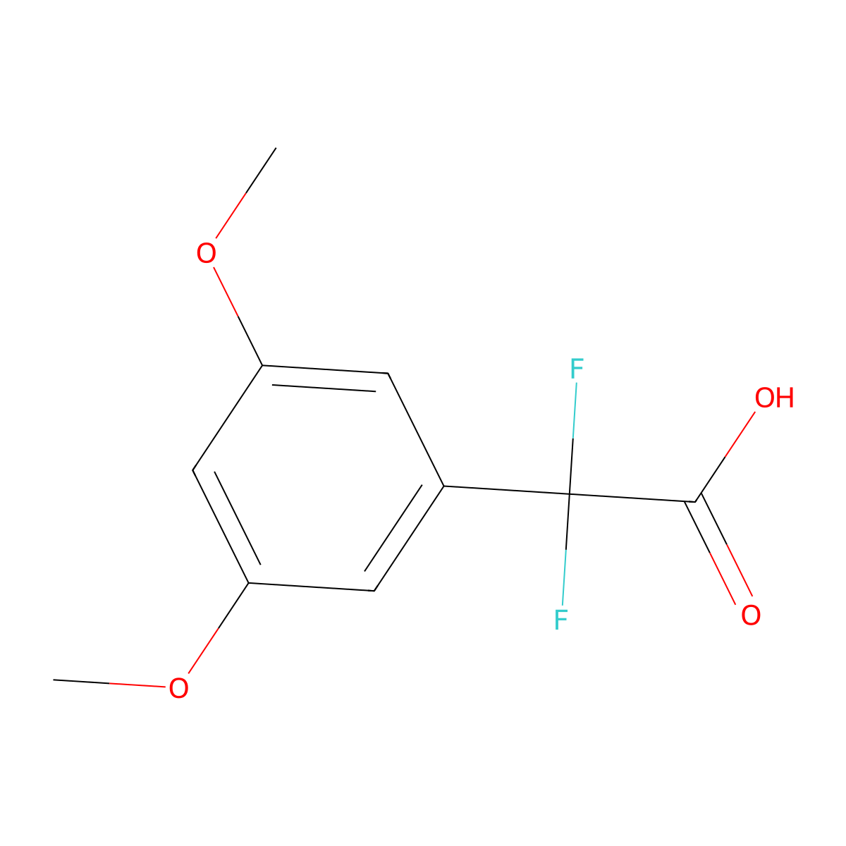2-(3,5-Dimethoxyphenyl)-2,2-difluoroacetic acid molecular structure, CAS 1516306-90-3