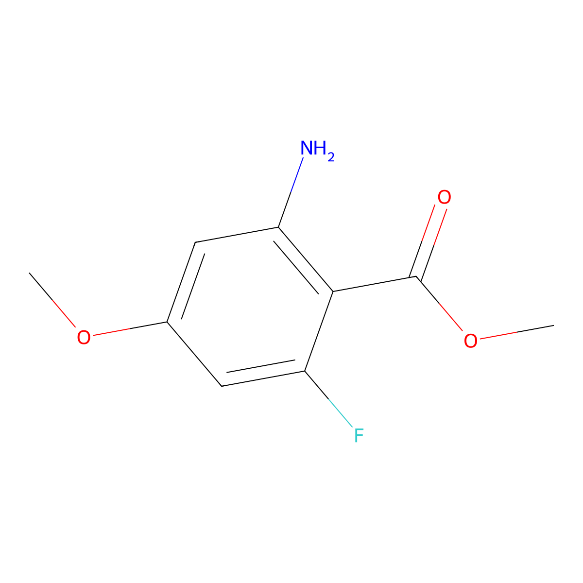 Methyl 2-amino-6-fluoro-4-methoxybenzoate molecular structure, CAS 1516310-10-3