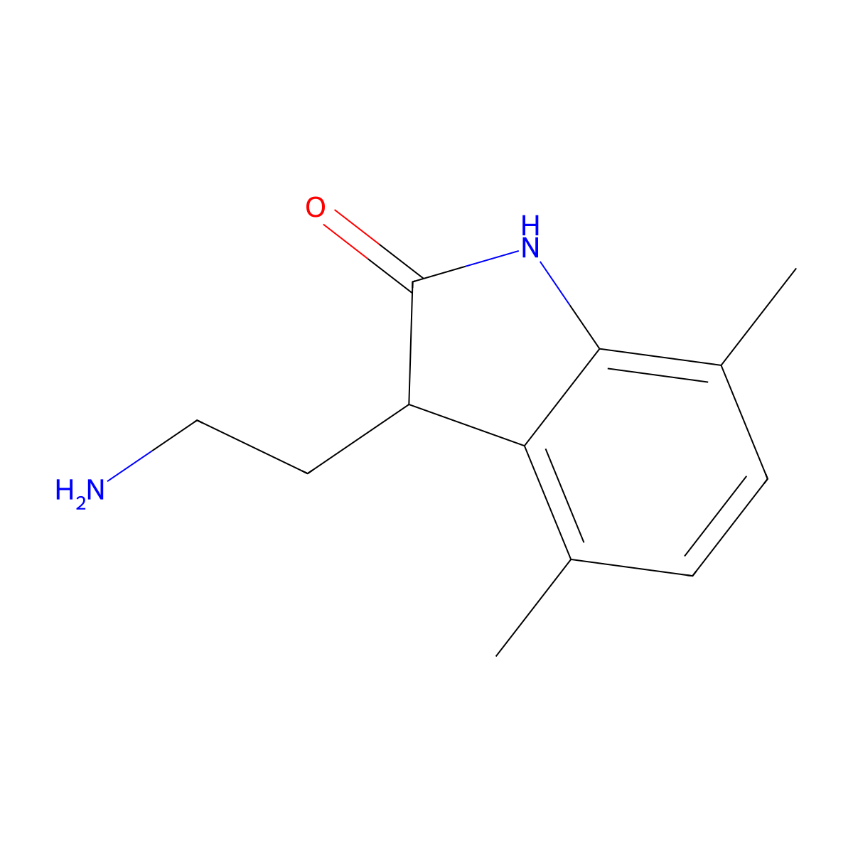 3-(2-Aminoethyl)-4,7-dimethylindolin-2-one molecular structure, CAS 1516313-97-5