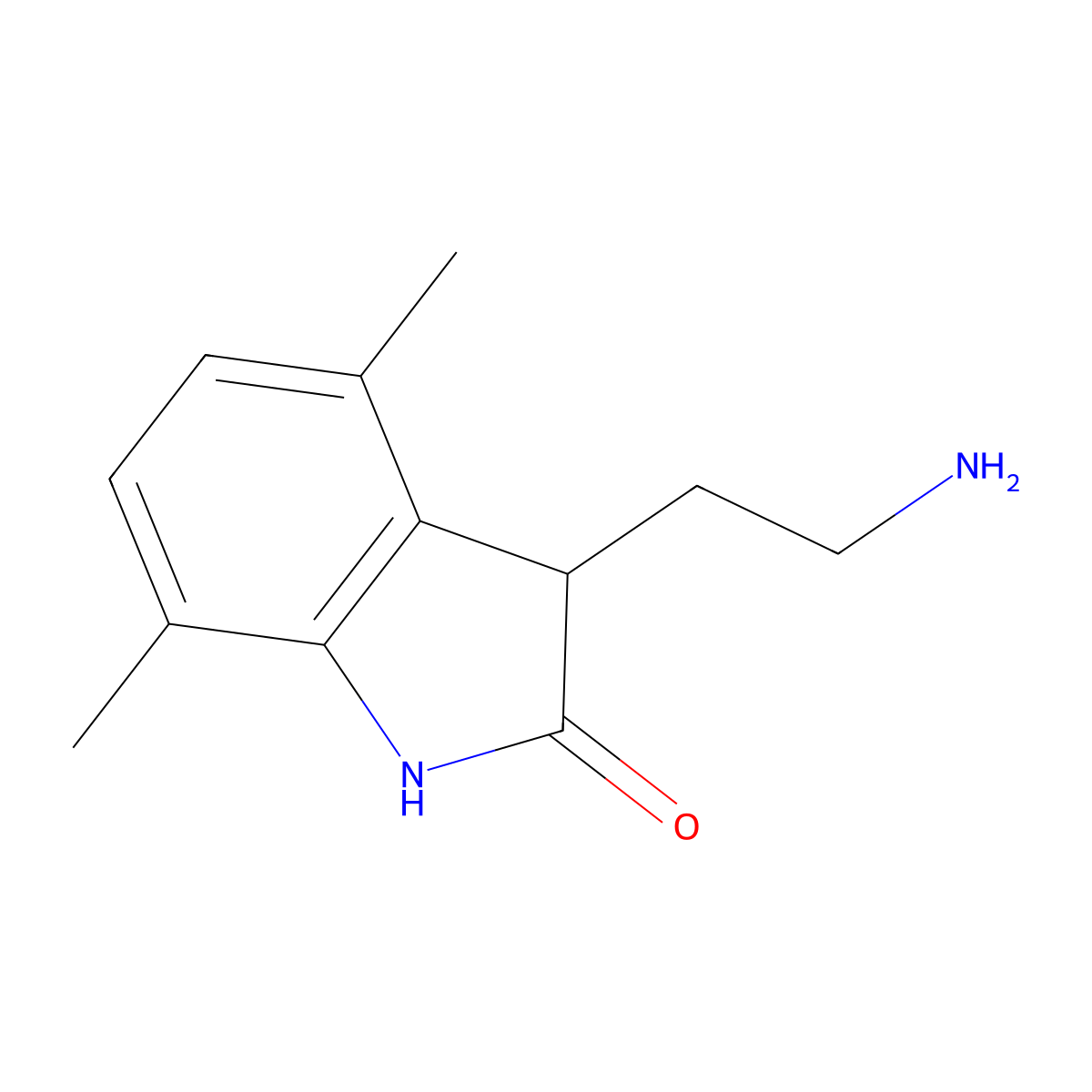 3-(2-Aminoethyl)-4,7-dimethylindolin-2-one molecular structure, CAS 1516313-97-5