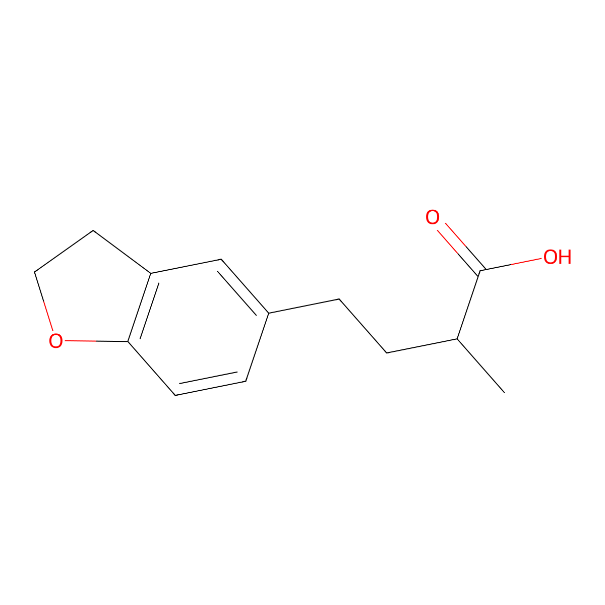 4-(2,3-Dihydrobenzofuran-5-yl)-2-methylbutanoic acid molecular structure, CAS 1516321-25-7