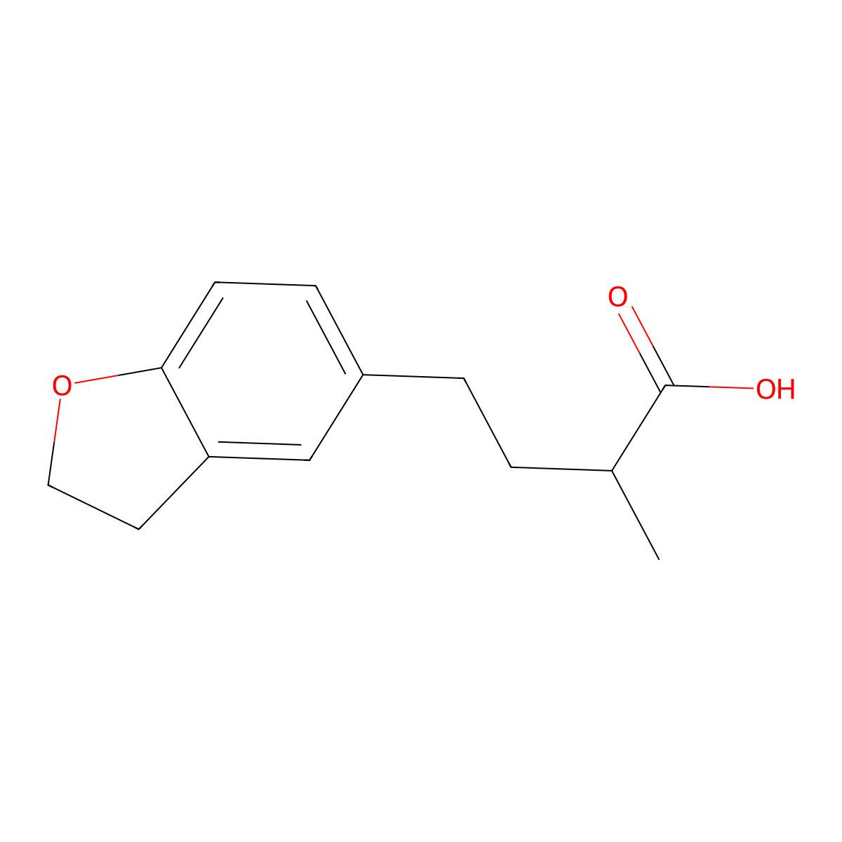 4-(2,3-Dihydrobenzofuran-5-yl)-2-methylbutanoic acid molecular structure, CAS 1516321-25-7