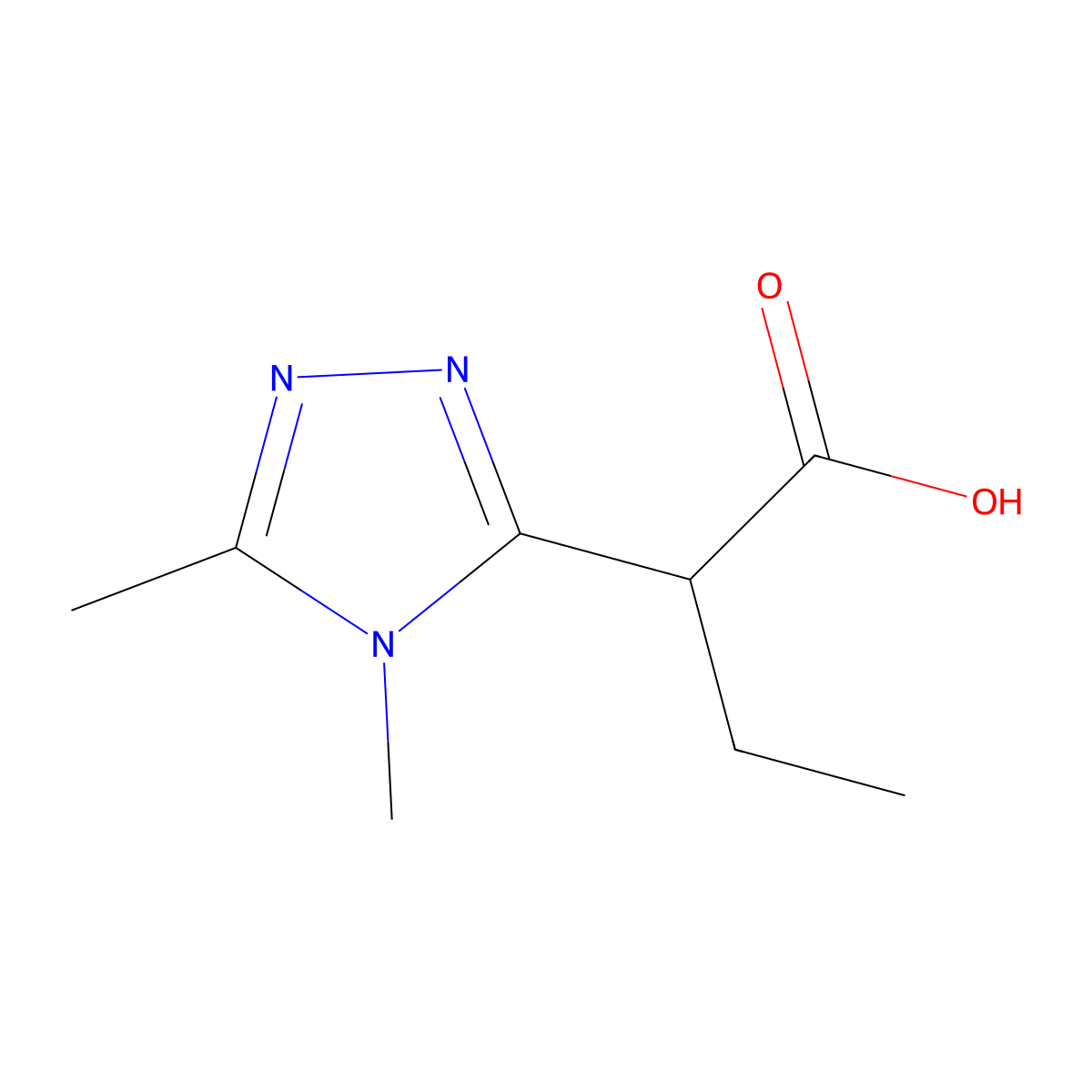 2-(Dimethyl-4H-1,2,4-triazol-3-yl)butanoic acid molecular structure, CAS 1516322-22-7