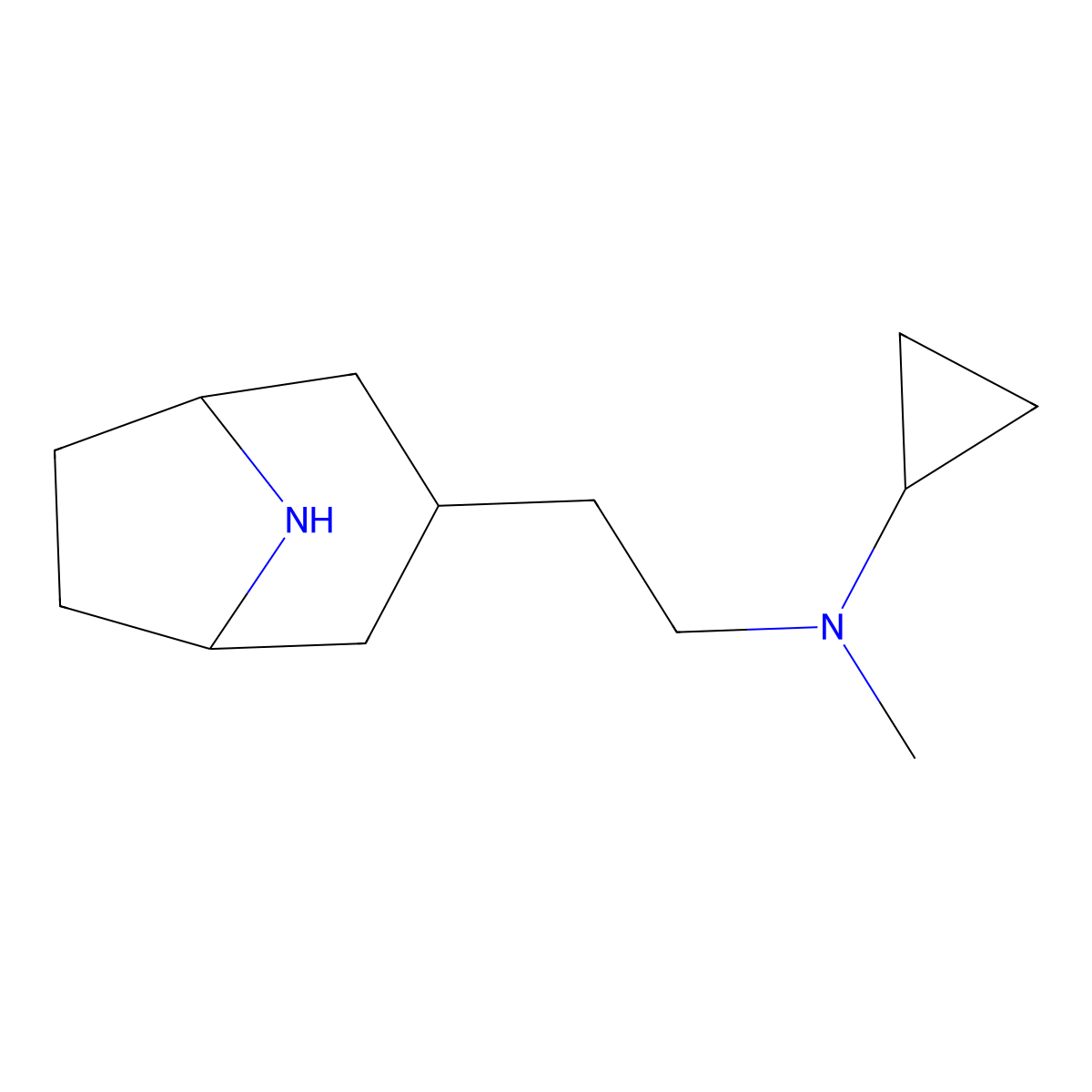 N-(2-{8-azabicyclo[3.2.1]octan-3-yl}ethyl)-N-methylcyclopropanamine molecular structure, CAS 1516323-71-9