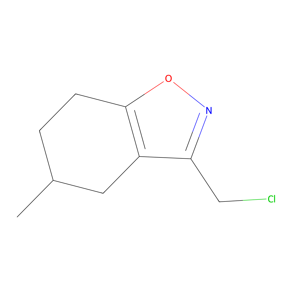 3-(Chloromethyl)-5-methyl-4,5,6,7-tetrahydro-1,2-benzoxazole molecular structure, CAS 1516327-02-8