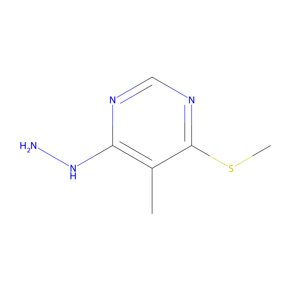 4-Hydrazineyl-5-methyl-6-(methylthio)pyrimidine molecular structure, CAS 1516328-38-3