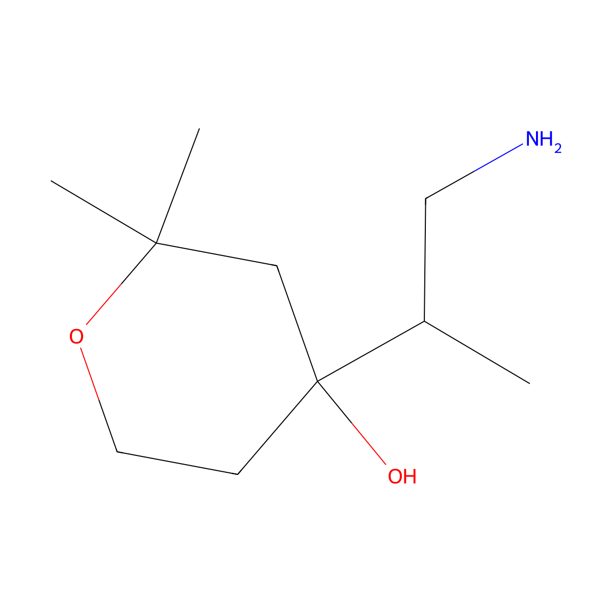 4-(1-Aminopropan-2-yl)-2,2-dimethyloxan-4-ol molecular structure, CAS 1516341-04-0