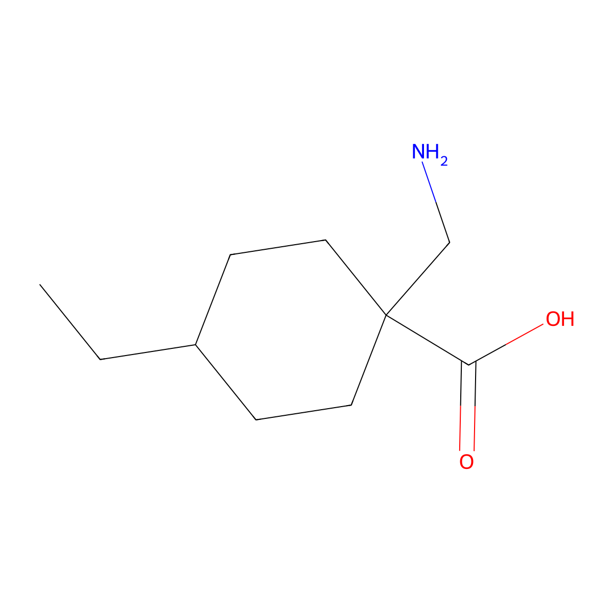 1-(Aminomethyl)-4-ethylcyclohexane-1-carboxylic acid molecular structure, CAS 1516341-72-2