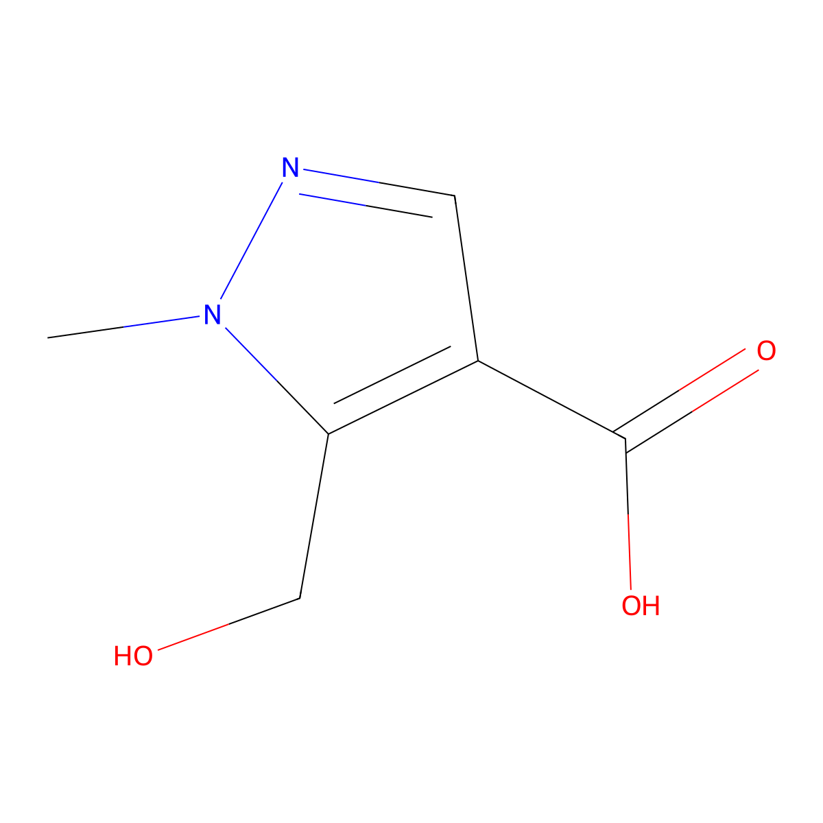 5-(hydroxymethyl)-1-methyl-1H-pyrazole-4-carboxylic acid molecular structure, CAS 1516342-33-8