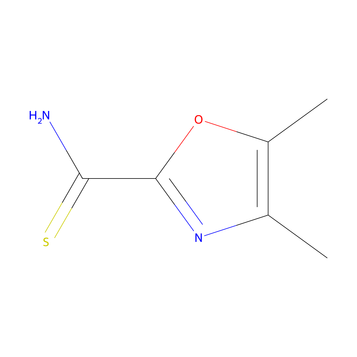 4,5-Dimethyloxazole-2-carbothioamide molecular structure, CAS 1516355-93-3