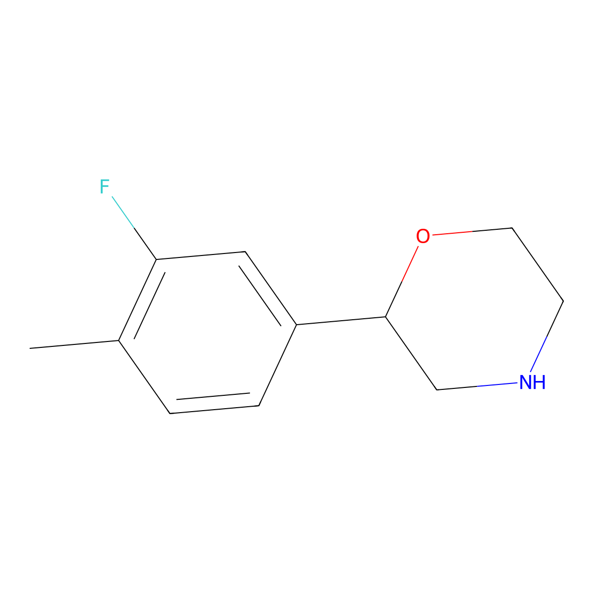 2-(3-Fluoro-4-methylphenyl)morpholine molecular structure, CAS 1516358-32-9