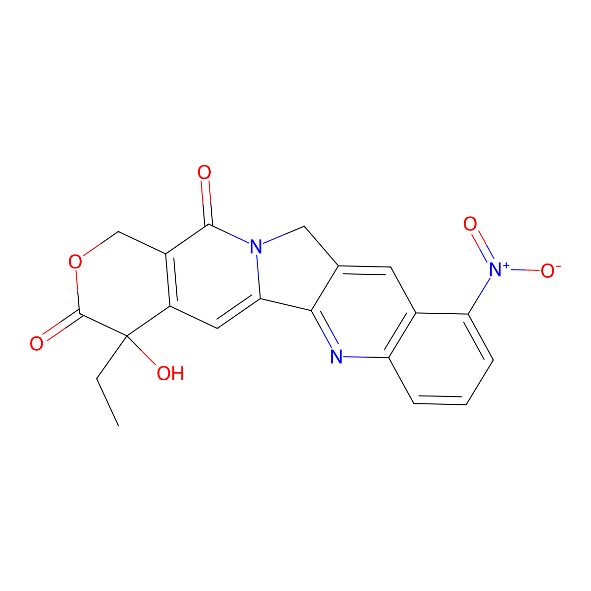 9-Nitro-20(R)-camptothecin molecular structure, CAS 151636-74-7