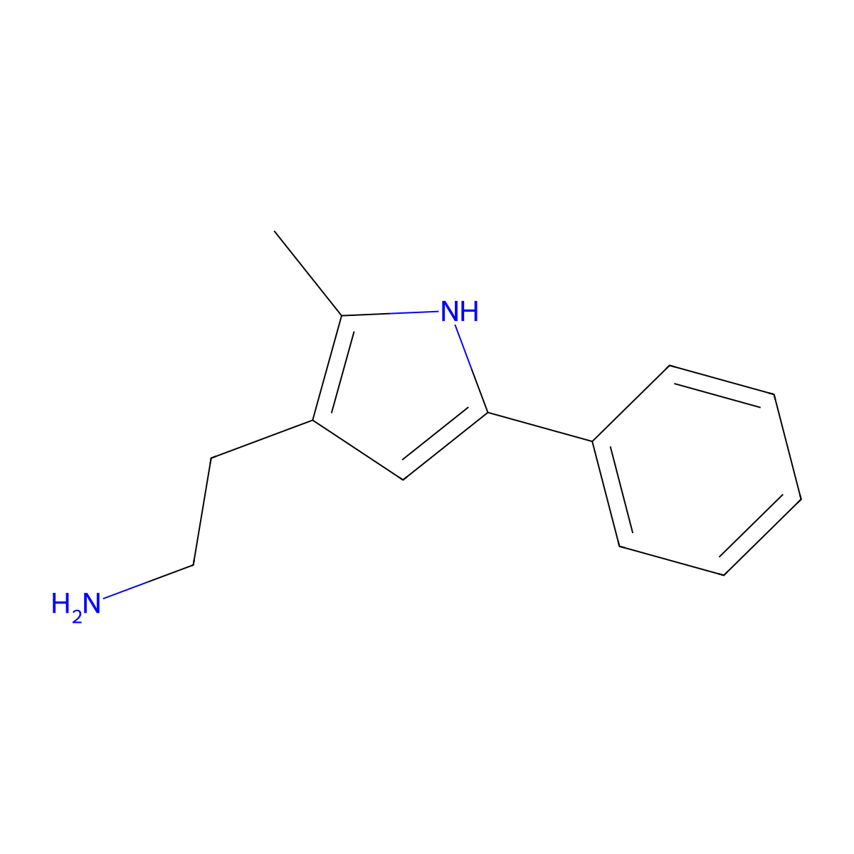 2-(2-Methyl-5-phenyl-1h-pyrrol-3-yl)ethan-1-amine molecular structure, CAS 1516363-17-9
