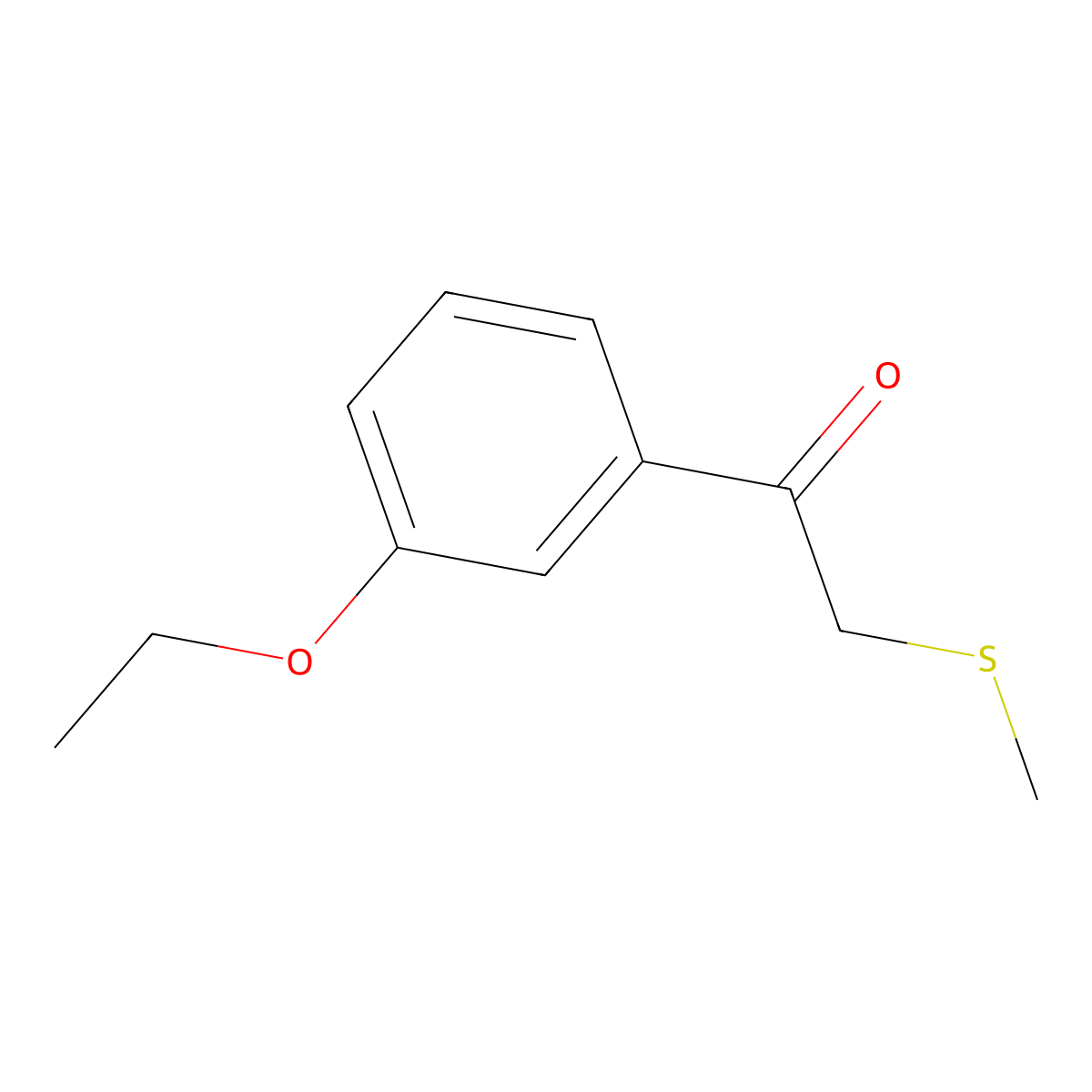 1-(3-Ethoxyphenyl)-2-(methylsulfanyl)ethan-1-one molecular structure, CAS 1516367-48-8