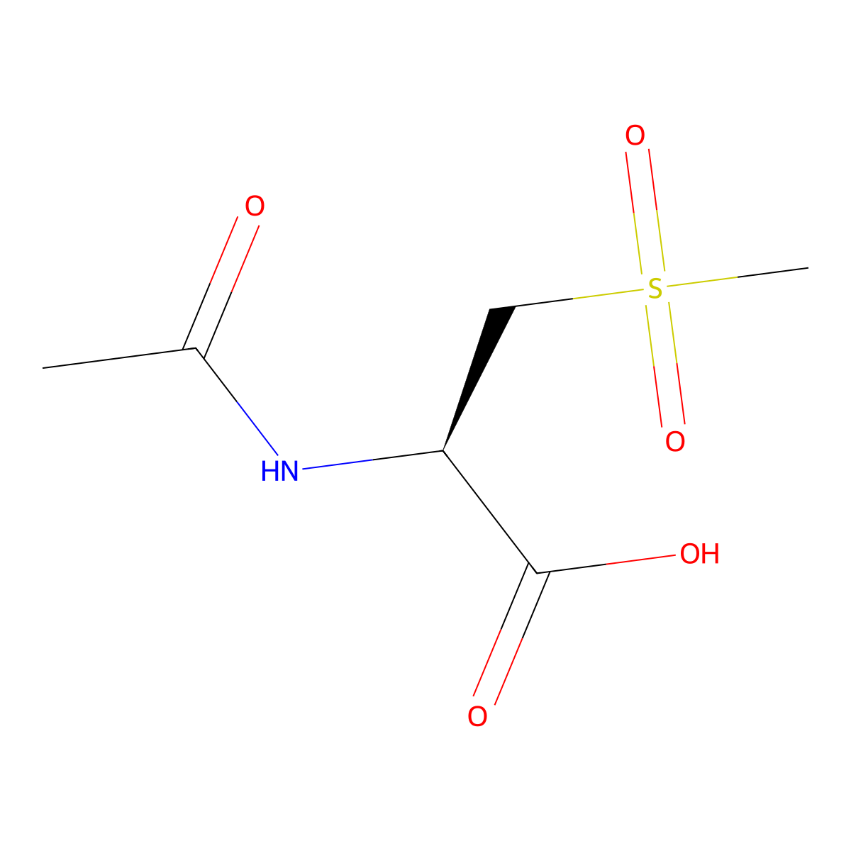 (2R)-2-acetamido-3-methanesulfonylpropanoic acid molecular structure, CAS 151637-27-3