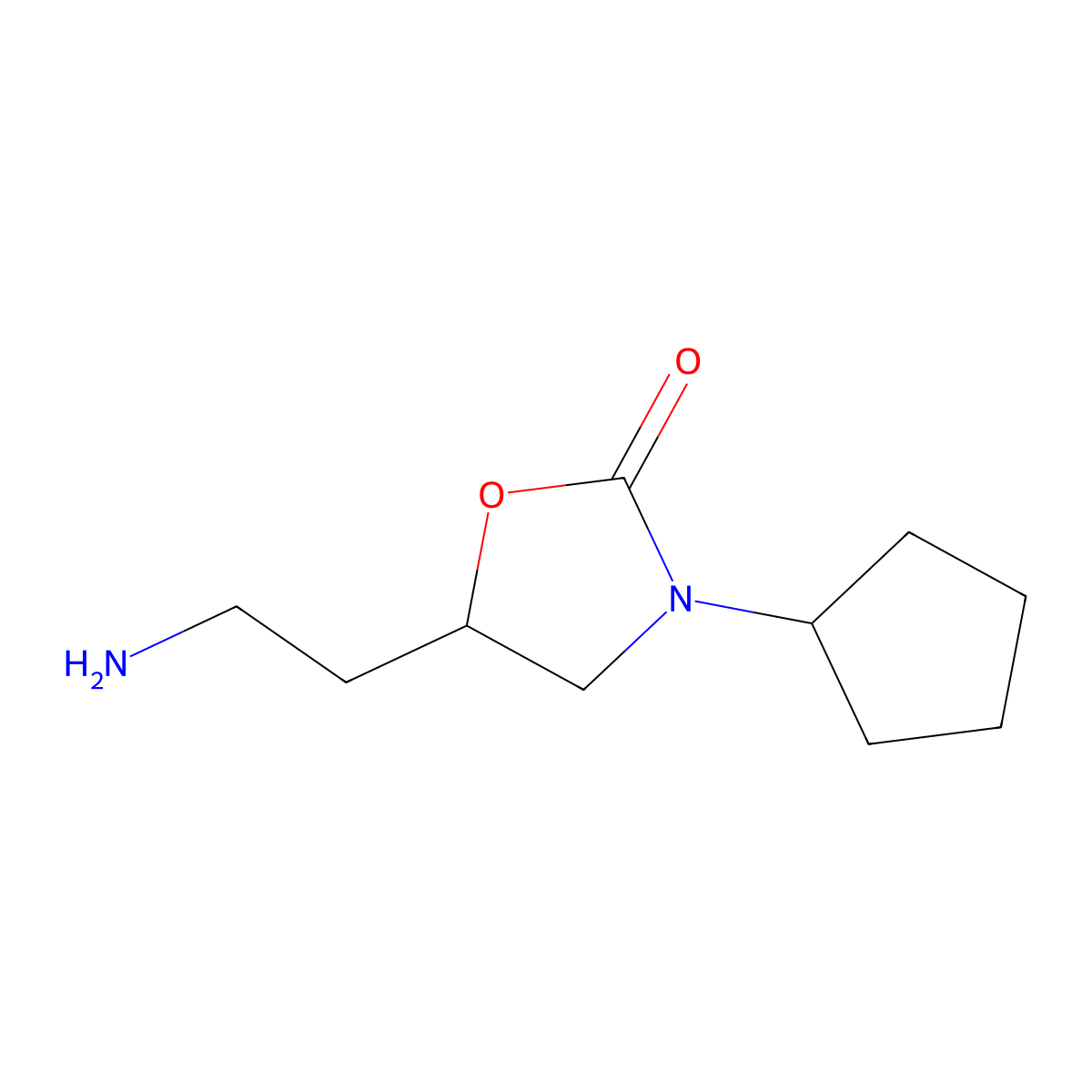 5-(2-Aminoethyl)-3-cyclopentyl-1,3-oxazolidin-2-one molecular structure, CAS 1516372-62-5