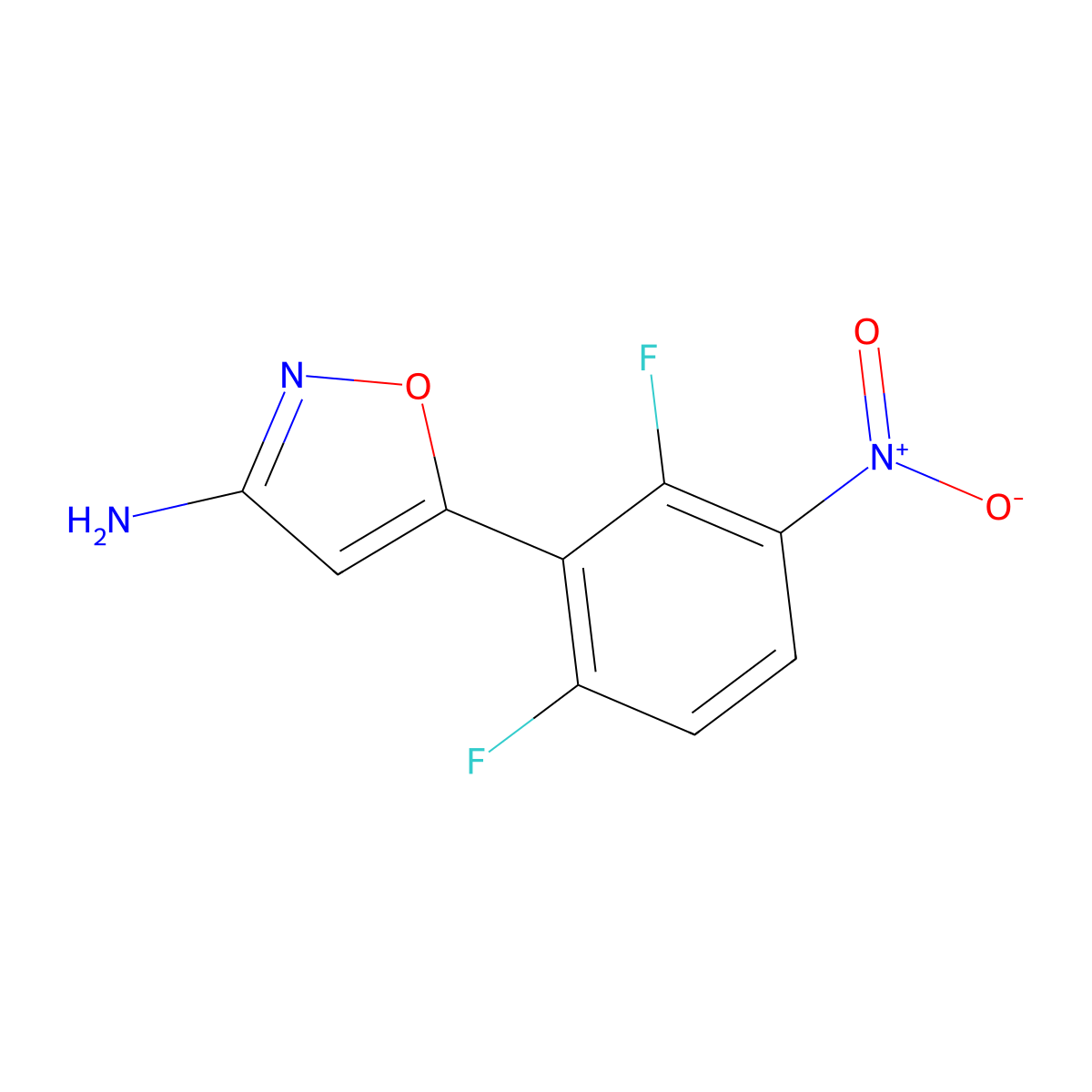 5-(2,6-Difluoro-3-nitrophenyl)isoxazol-3-amine molecular structure, CAS 1516381-60-4