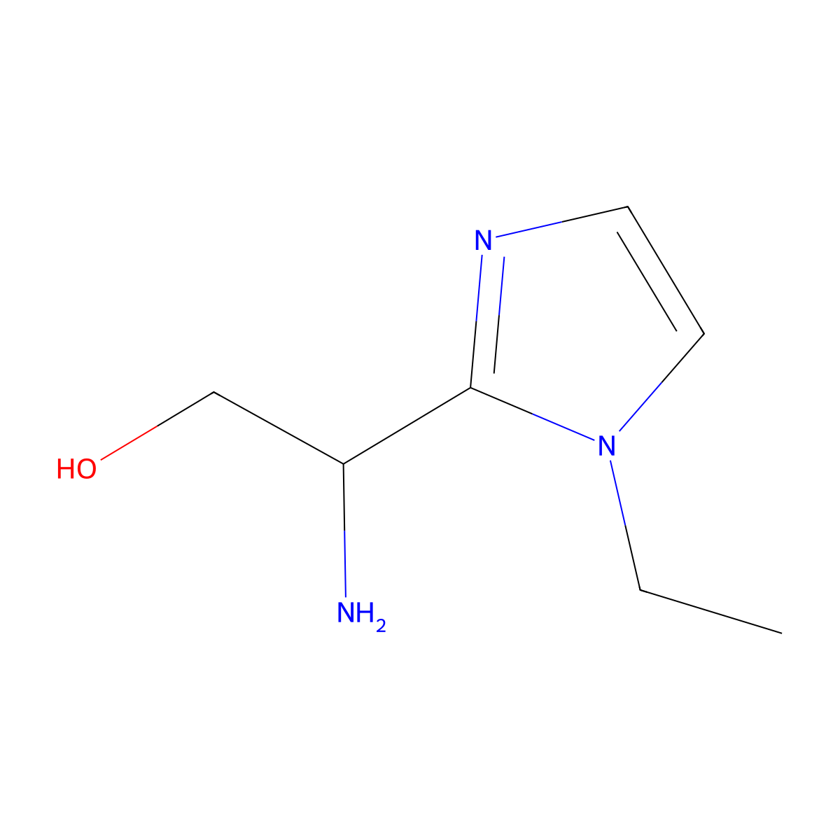 2-Amino-2-(1-ethyl-1H-imidazol-2-yl)ethan-1-ol molecular structure, CAS 1516394-17-4