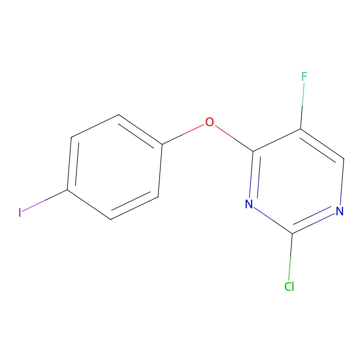 2-Chloro-5-fluoro-4-(4-iodophenoxy)pyrimidine molecular structure, CAS 1516399-01-1