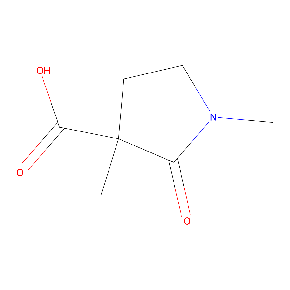 1,3-Dimethyl-2-oxopyrrolidine-3-carboxylic acid molecular structure, CAS 1516403-23-8
