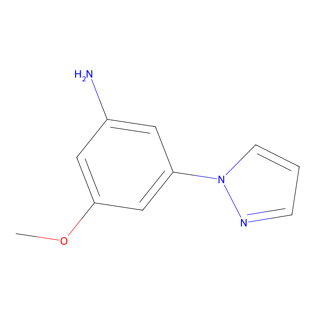 3-methoxy-5-(1H-pyrazol-1-yl)aniline molecular structure, CAS 1516412-41-1