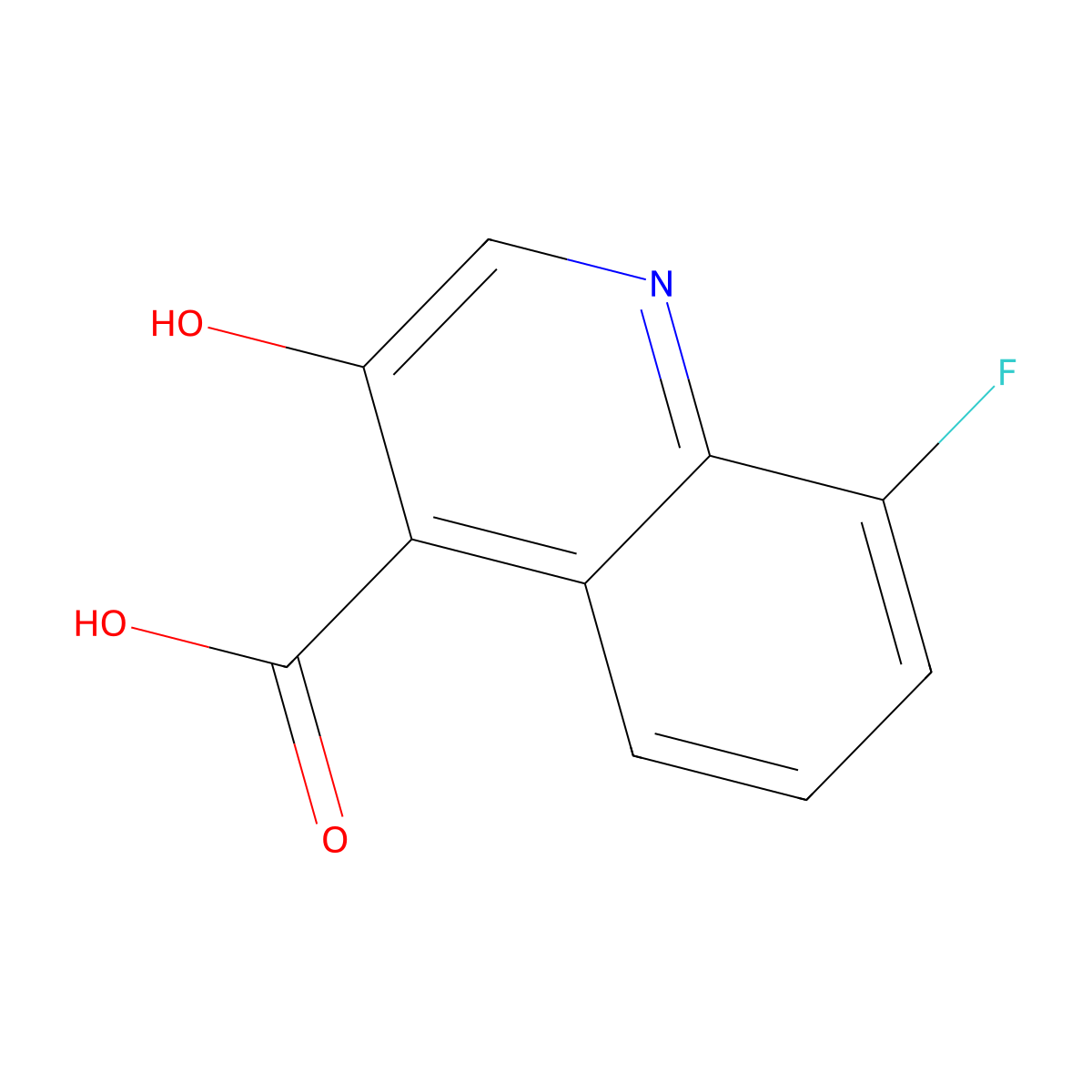 8-Fluoro-3-hydroxyquinoline-4-carboxylic acid molecular structure, CAS 1516416-30-0