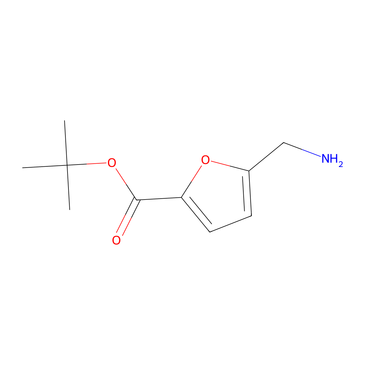 Tert-butyl 5-(aminomethyl)furan-2-carboxylate molecular structure, CAS 1516416-39-9