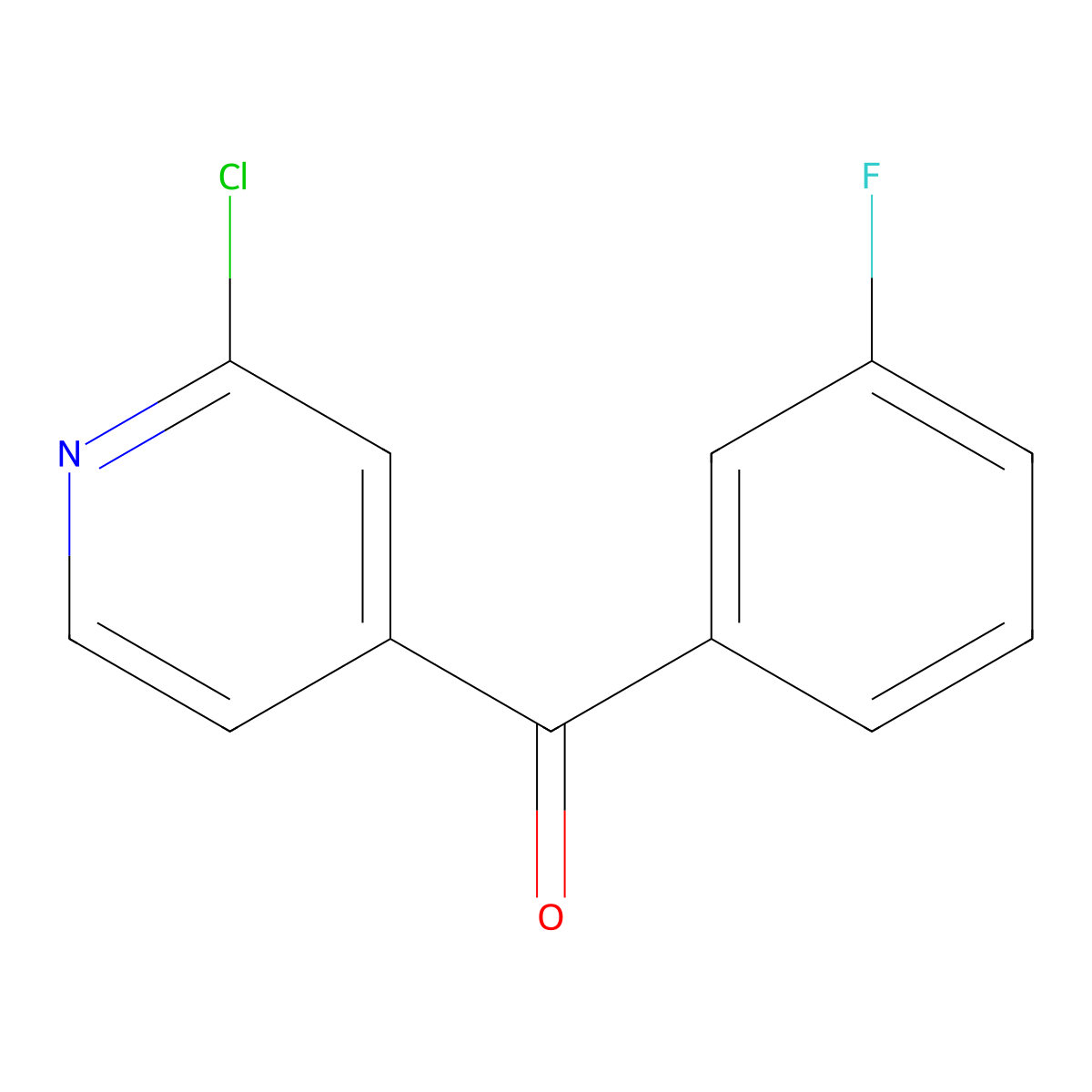 (2-Chloro-4-pyridinyl)(3-fluorophenyl)methanone molecular structure, CAS 1516417-39-2