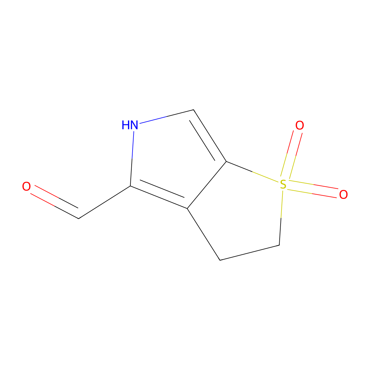 1,1-dioxo-2H,3H,5H-1lambda6-thieno[2,3-c]pyrrole-4-carbaldehyde molecular structure, CAS 1516423-16-7