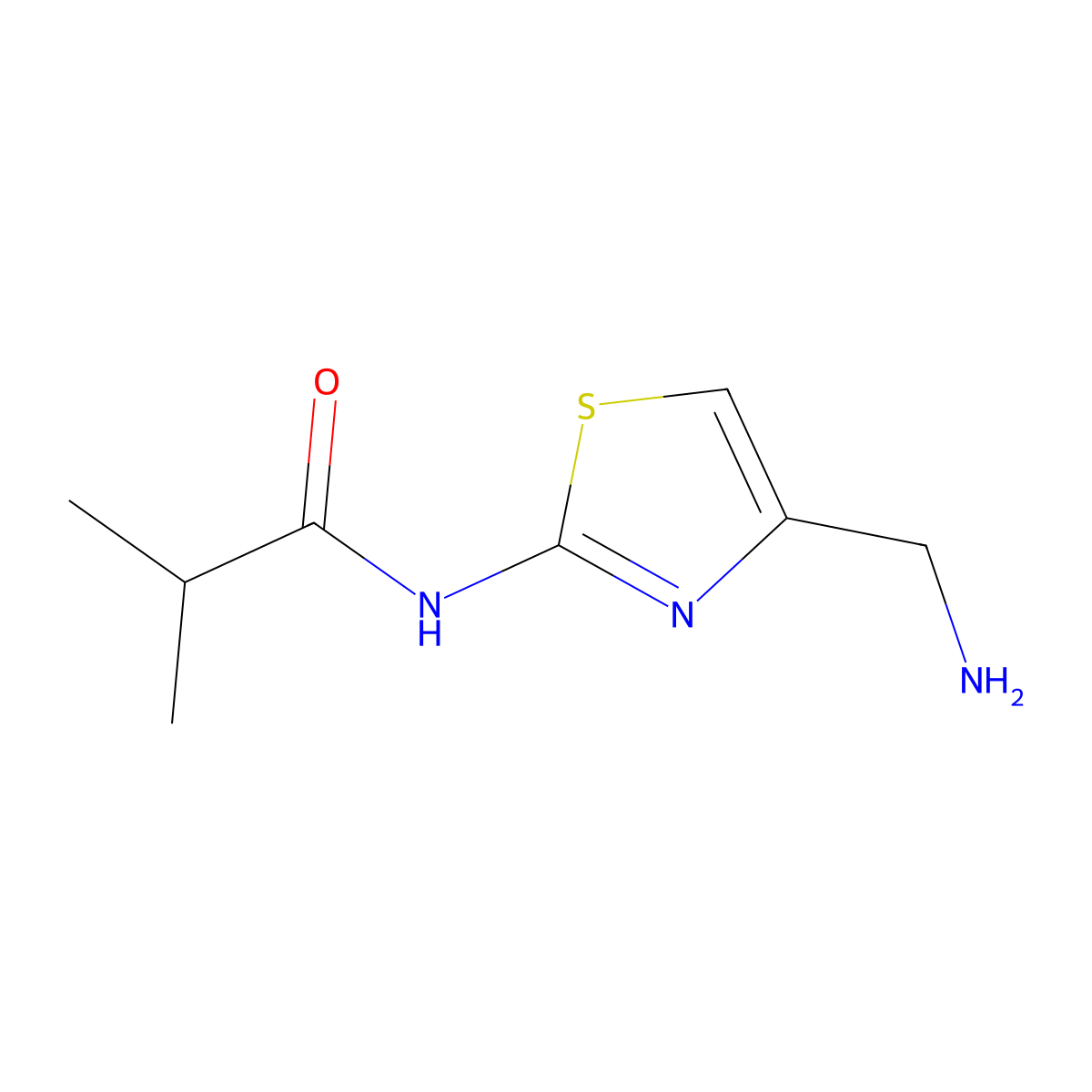 N-[4-(Aminomethyl)-1,3-thiazol-2-yl]-2-methylpropanamide molecular structure, CAS 1516425-47-0