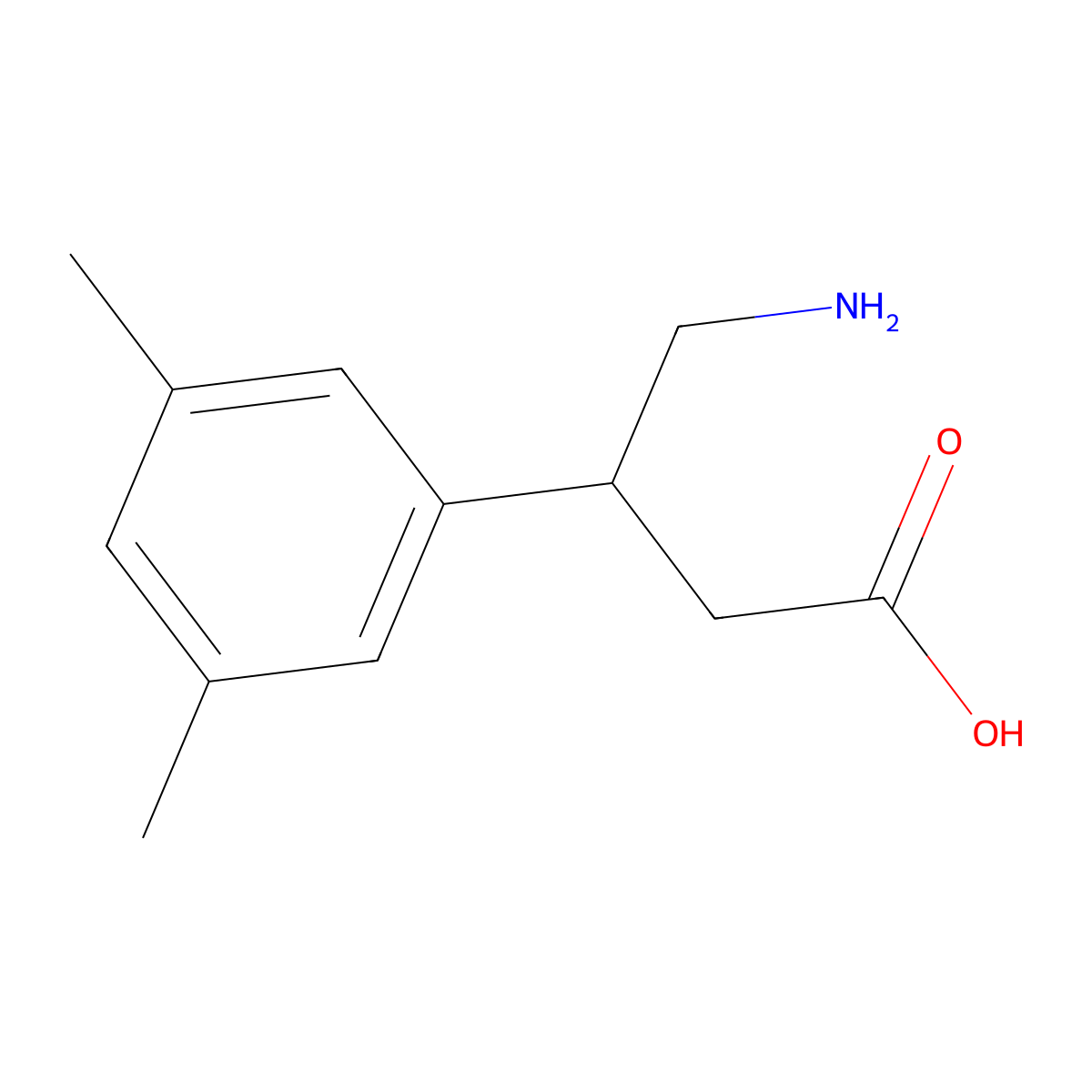4-Amino-3-(3,5-dimethylphenyl)butanoic acid molecular structure, CAS 1516425-86-7