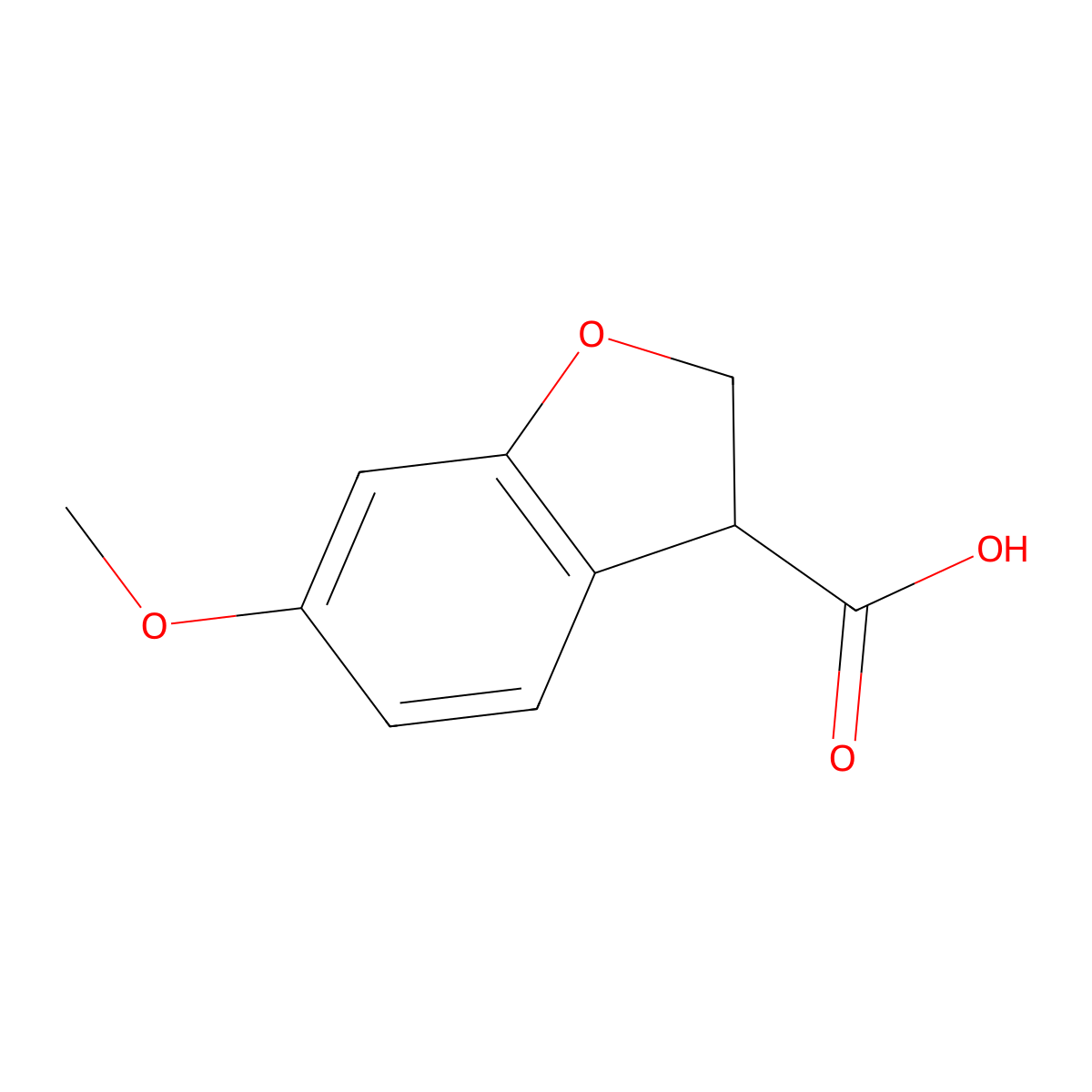 6-Methoxy-2,3-dihydro-1-benzofuran-3-carboxylic acid molecular structure, CAS 1516427-09-0