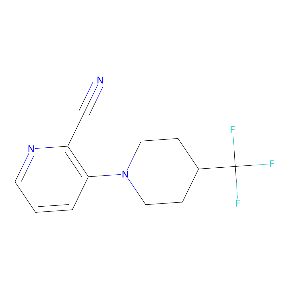 3-[4-(Trifluoromethyl)piperidin-1-yl]pyridine-2-carbonitrile molecular structure, CAS 1516428-31-1