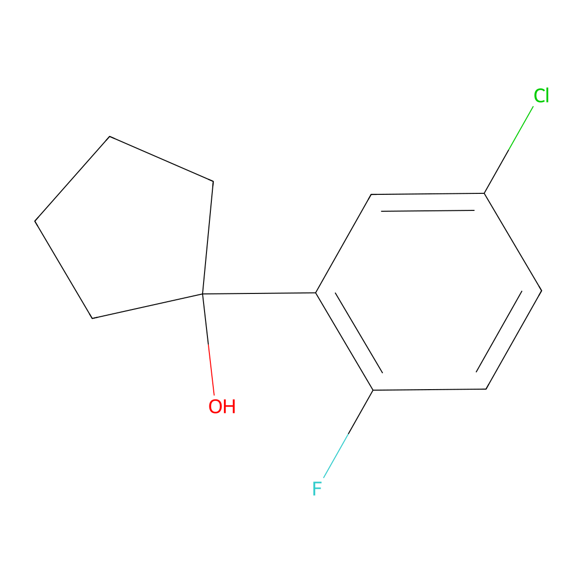 1-(5-Chloro-2-fluorophenyl)cyclopentanol molecular structure, CAS 1516440-28-0