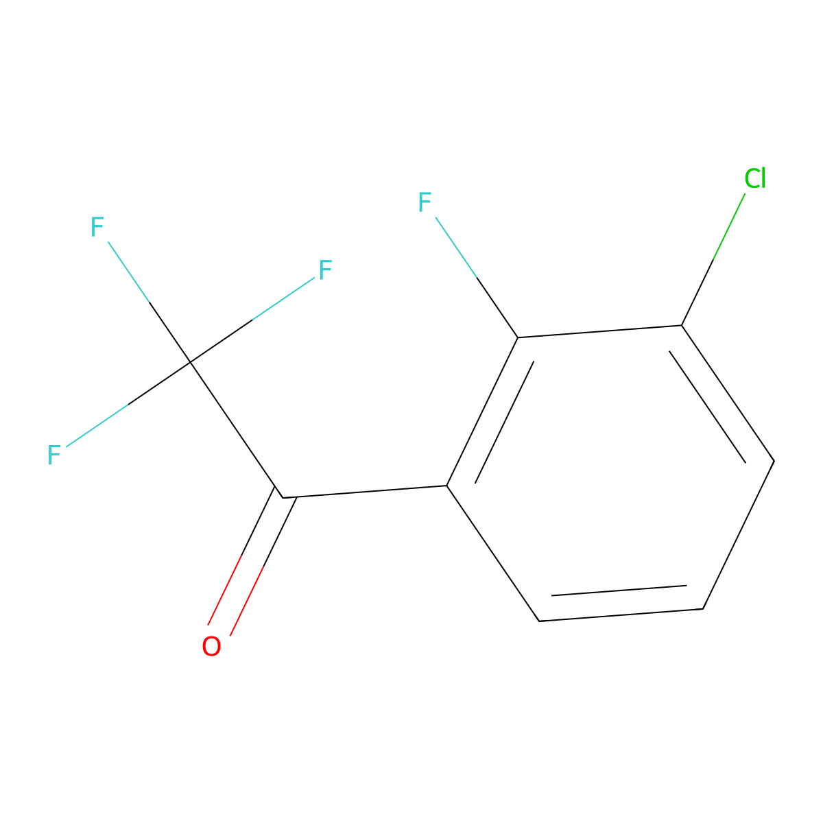 1-(3-Chloro-2-fluorophenyl)-2,2,2-trifluoroethan-1-one molecular structure, CAS 1516455-76-7