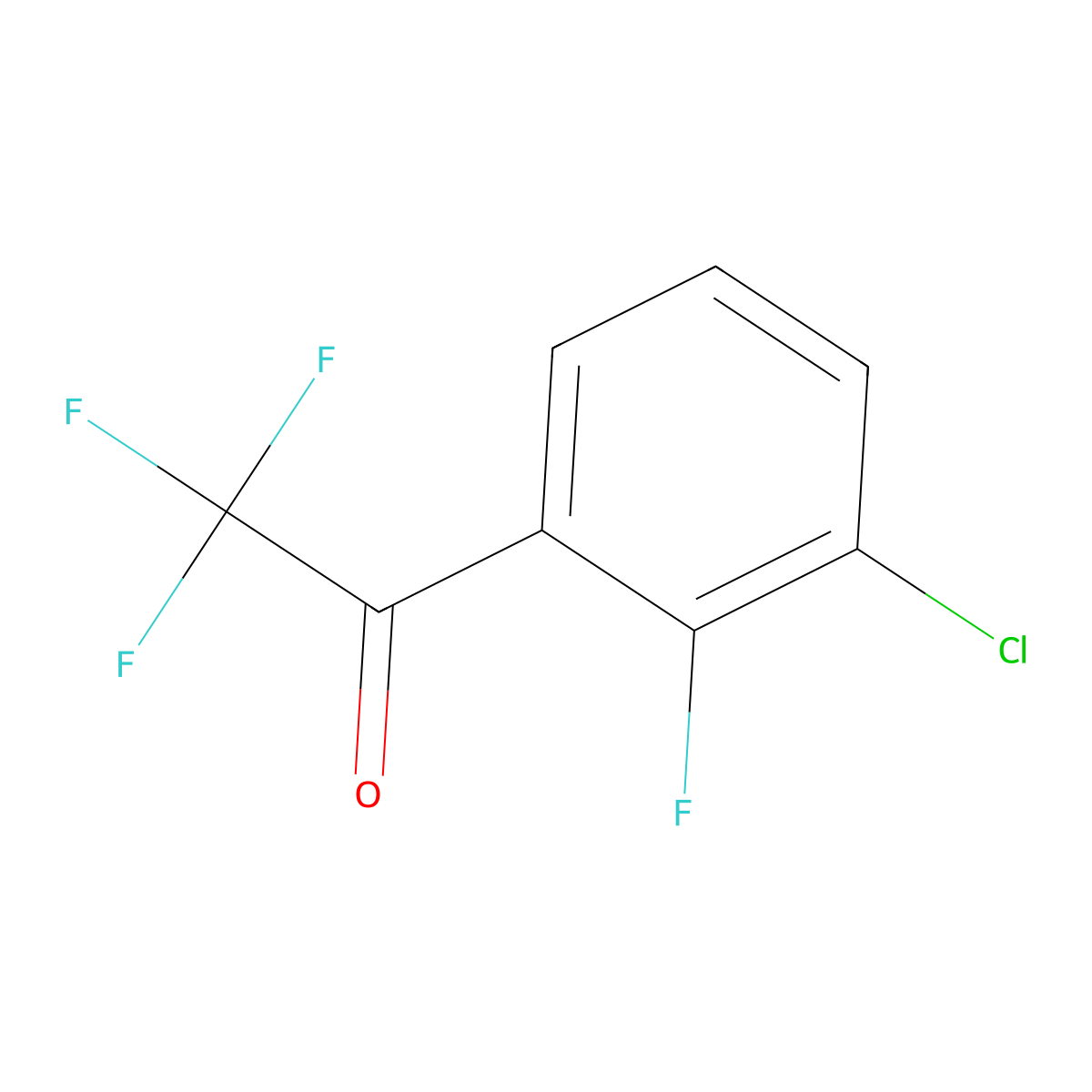 1-(3-Chloro-2-fluorophenyl)-2,2,2-trifluoroethan-1-one molecular structure, CAS 1516455-76-7