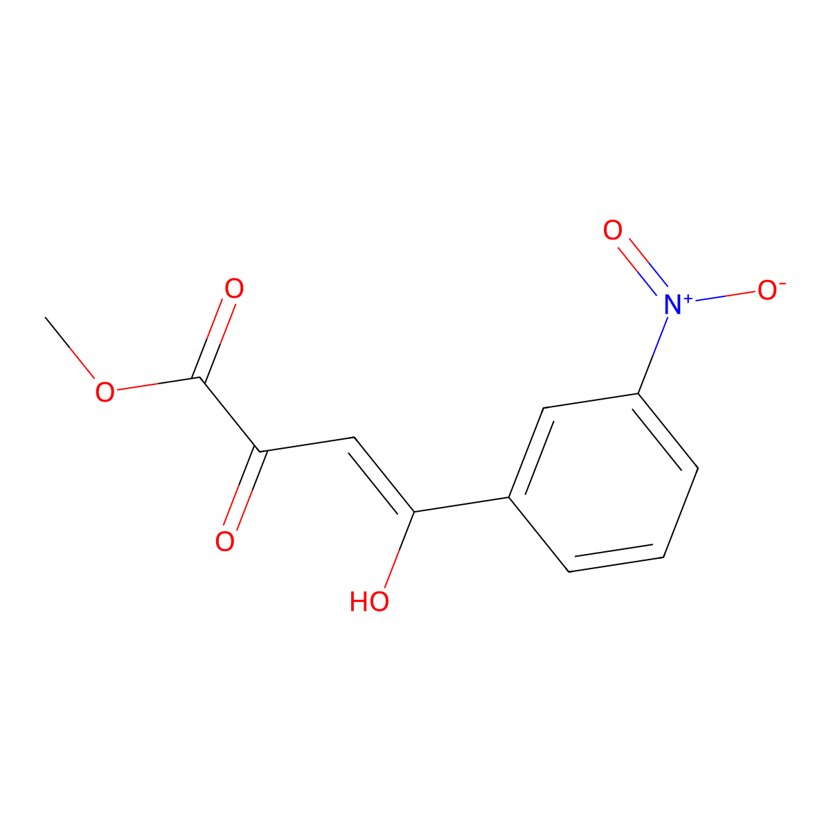 4-Hydroxy-4-(3-nitro-phenyl)-2-oxo-but-3-enoic acid methyl ester molecular structure, CAS 151646-59-2